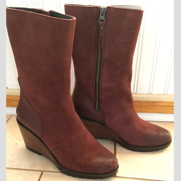sorel after hours mid top waterproof suede boot